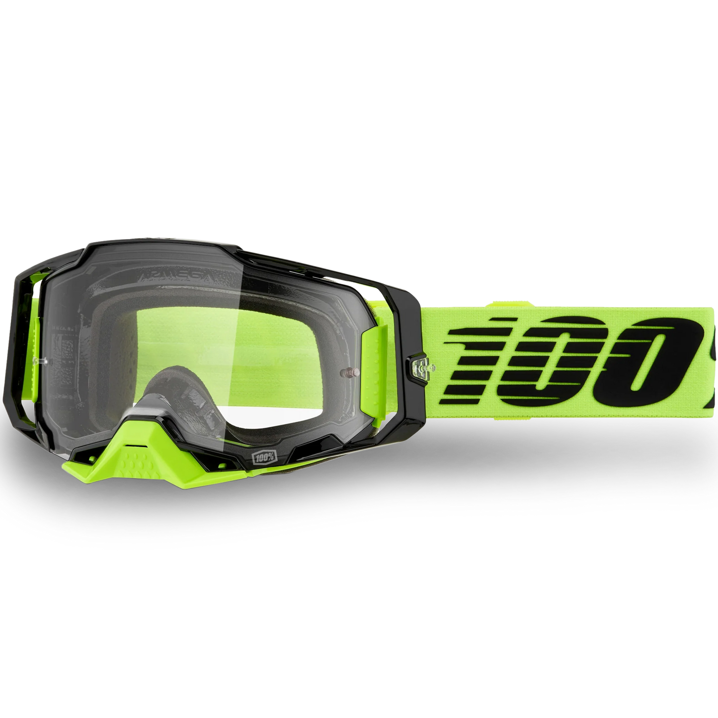 100% Armega Goggles - Neon Yellow (Mirror Gold Lens)