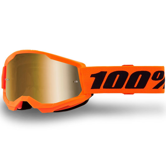 100% Youth Strata 2 Goggles - Neon Orange (Mirror Gold Lens)