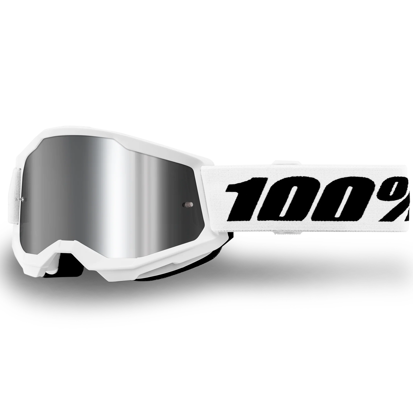 100% Strata 2 Goggles - White (Mirror Silver Lens)