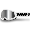 100% Strata 2 Goggles - White (Mirror Silver Lens)