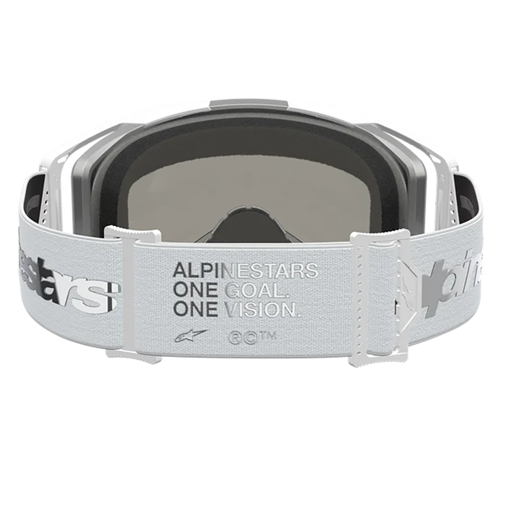 Alpinestars Vision 8 Amber Goggles - White Sliver (Mirror Silver Lens)