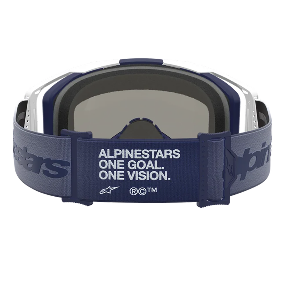 Alpinestars Vision 8 Amber Goggles - Navy White (Mirror Blue Lens)