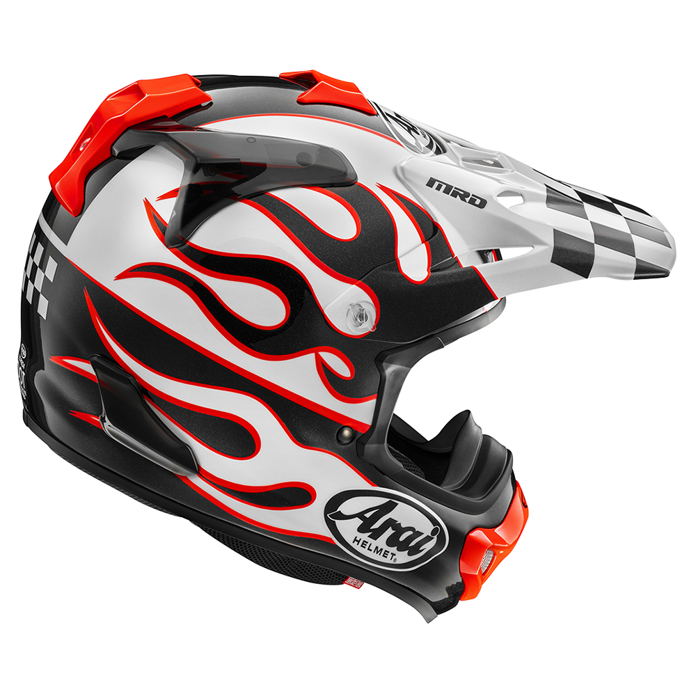Arai MX-V EVO Flame Offroad Helmet (White)