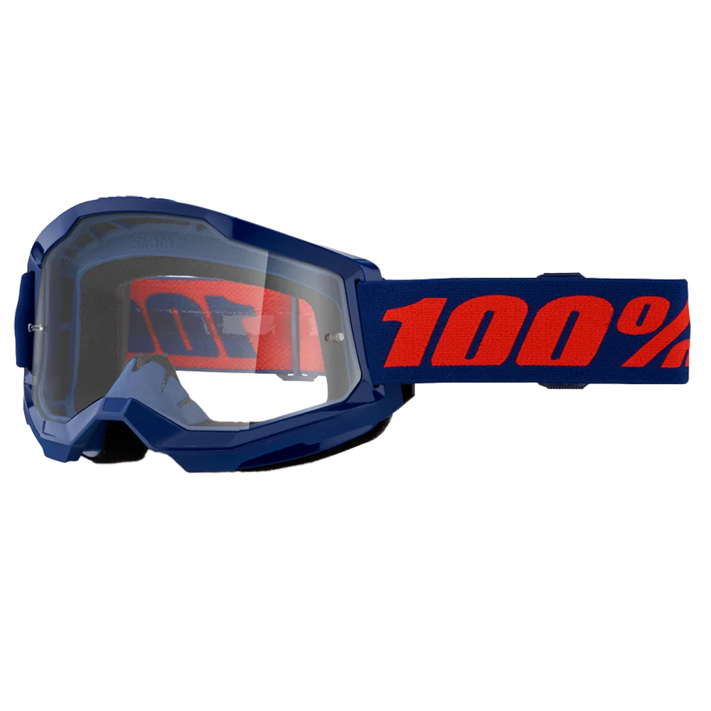 100% Strata 2 Goggles - Navy (Mirror Red Lens)