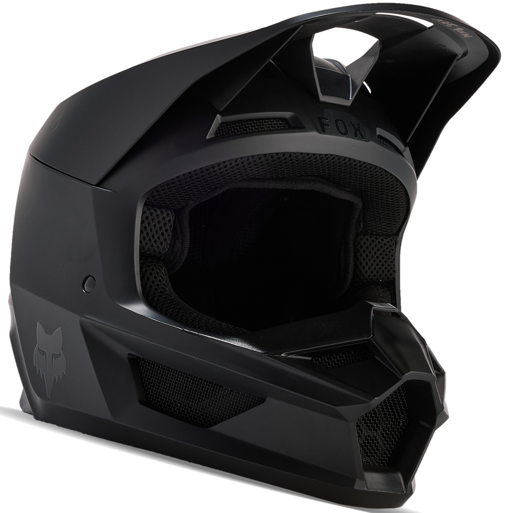Fox V1 Flat Black Dirt Bike Helmet Fox V Core Helmet (Matte Black