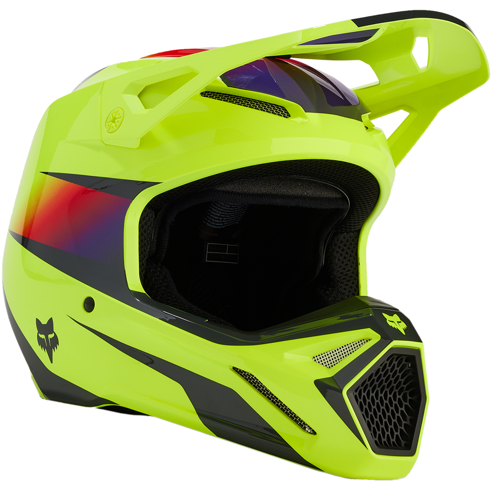 Fox V1 Flora Helmet (Yellow) – GO-MX Fox V1 Flora Helmet (Yellow) – GO-MX