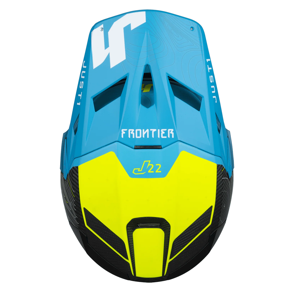 Just 1 J22 Frontier Carbon Helmet (Fluo Yellow Blue) includes Just 1 Nerve Goggles