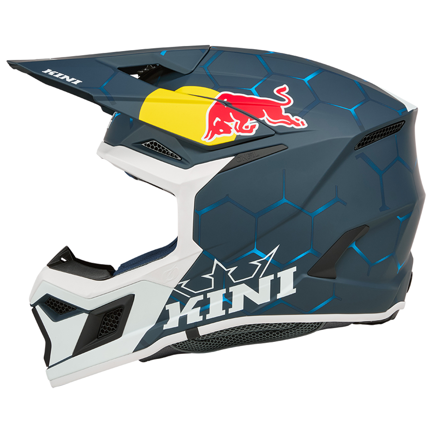 Kini Red Bull MX3 1.0 Helmet - DOT/ECE22.06 (Blue/White)