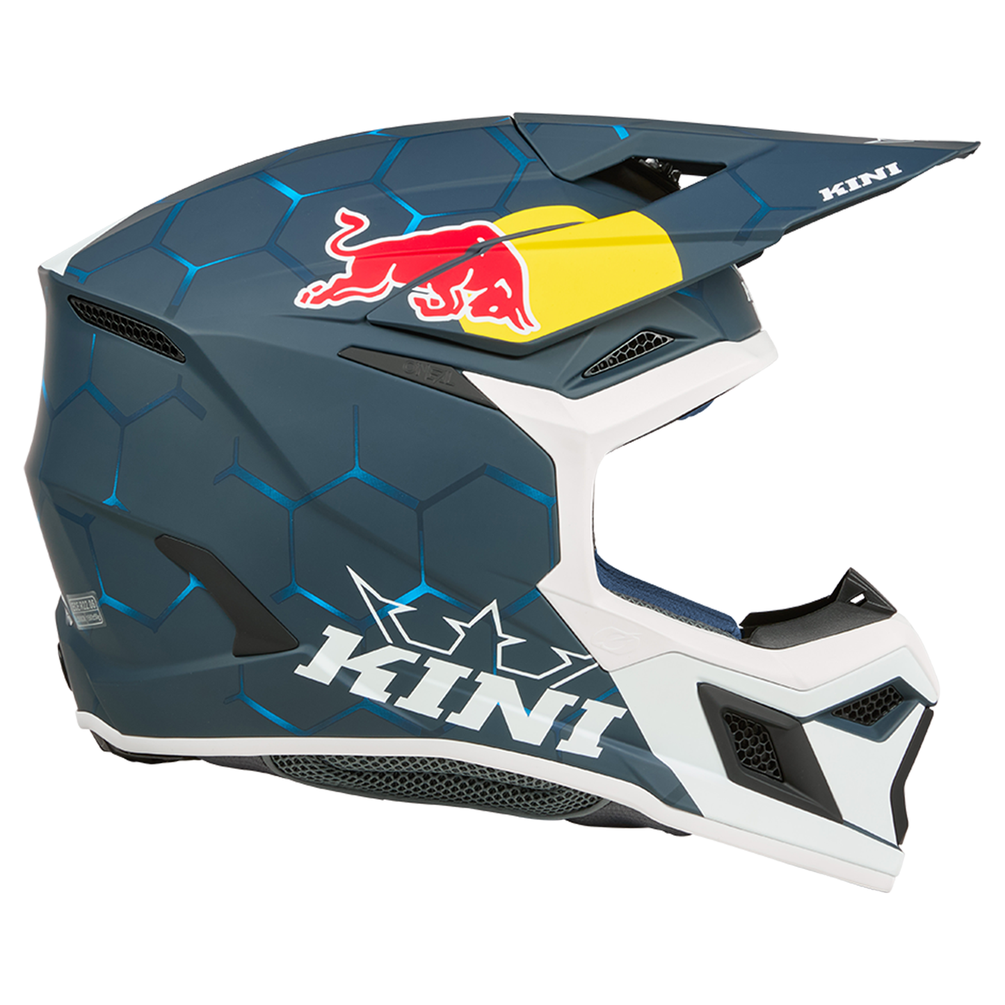 Kini Red Bull MX3 1.0 Helmet - DOT/ECE22.06 (Blue/White)