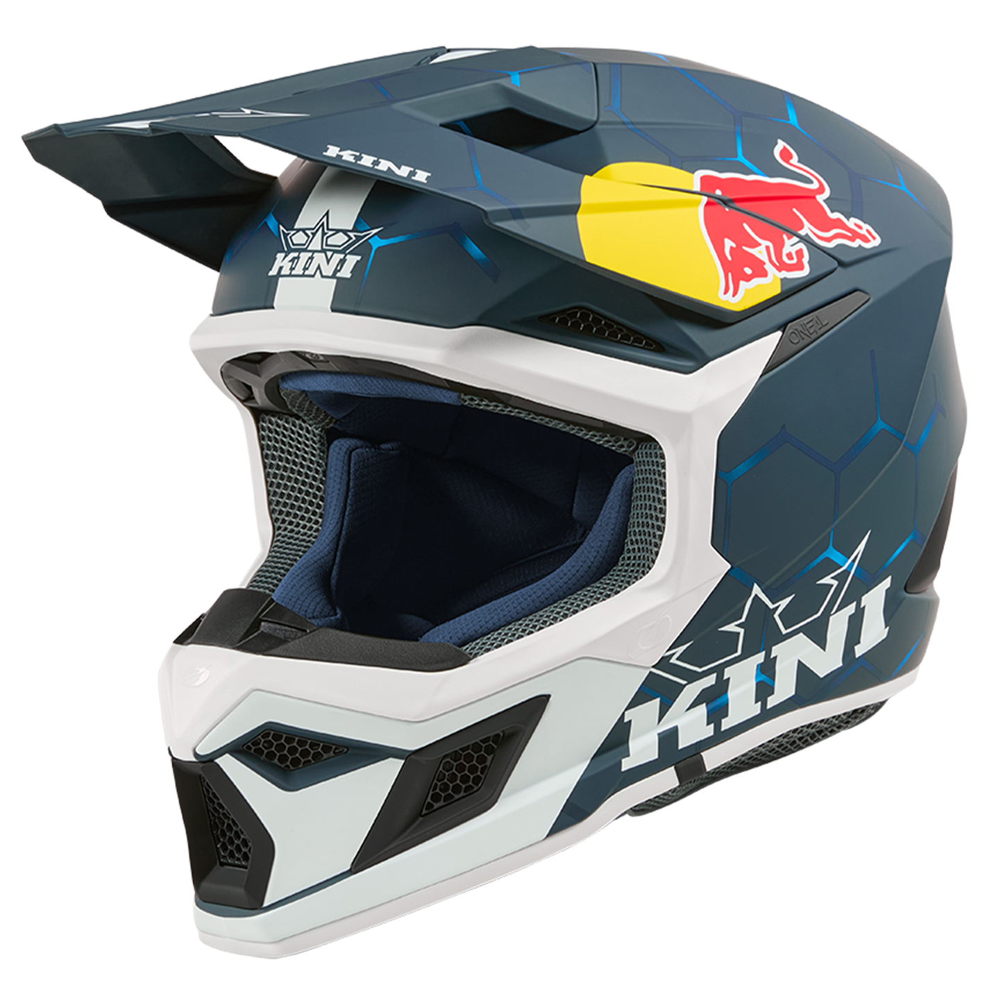 Kini Red Bull MX3 1.0 Helmet - DOT/ECE22.06 (Blue/White)