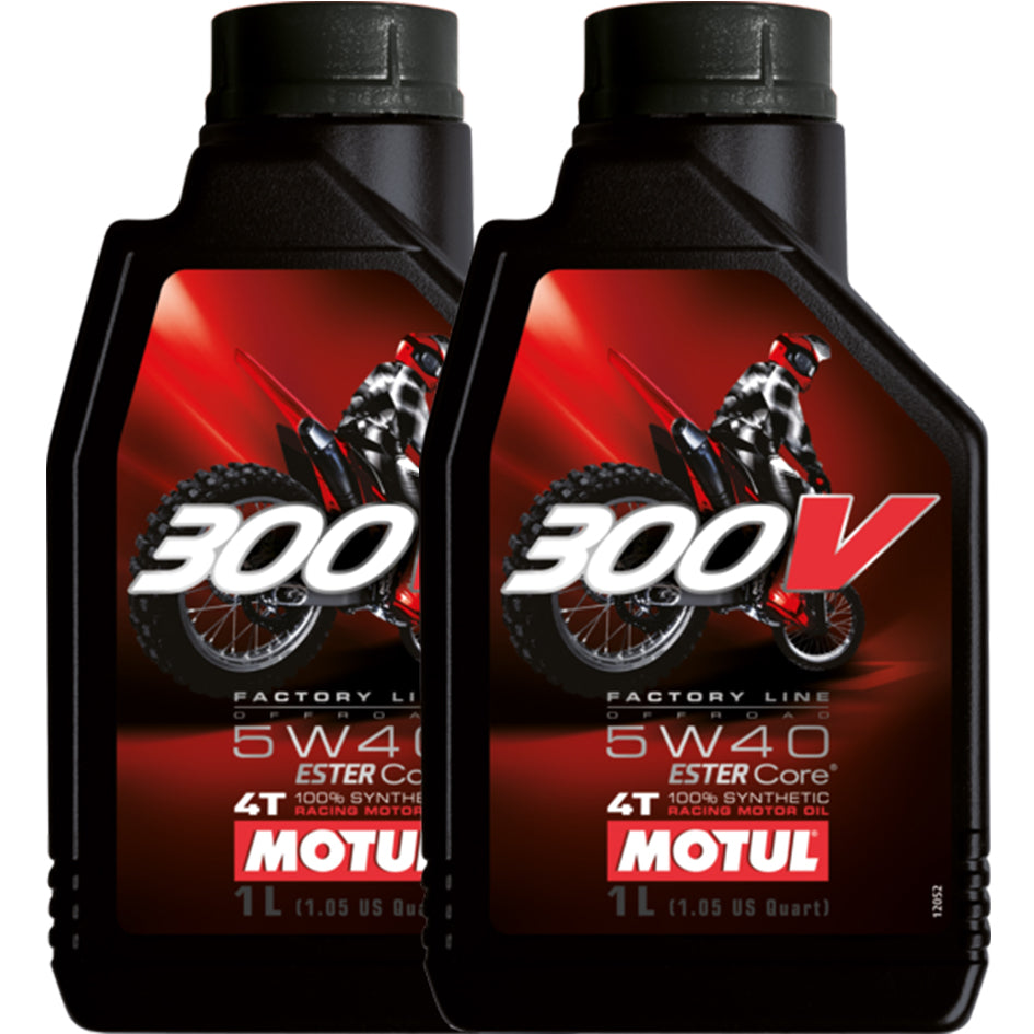 *Multi-Pack* 2 x Motul 300V 4T 5W-40 Off-road Motor Oil (1 Litre)