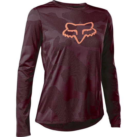 Fox Women's Ranger Long Sleeve MTB Jersey (Dark Maroon)