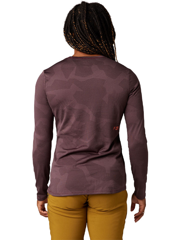 Fox Women's Ranger Long Sleeve MTB Jersey (Dark Maroon)