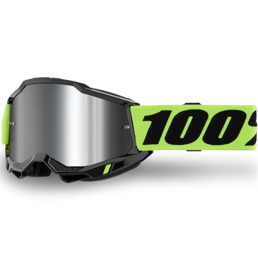 100% Accuri 2 Goggles - Neon Yellow (Mirror Silver Lens)