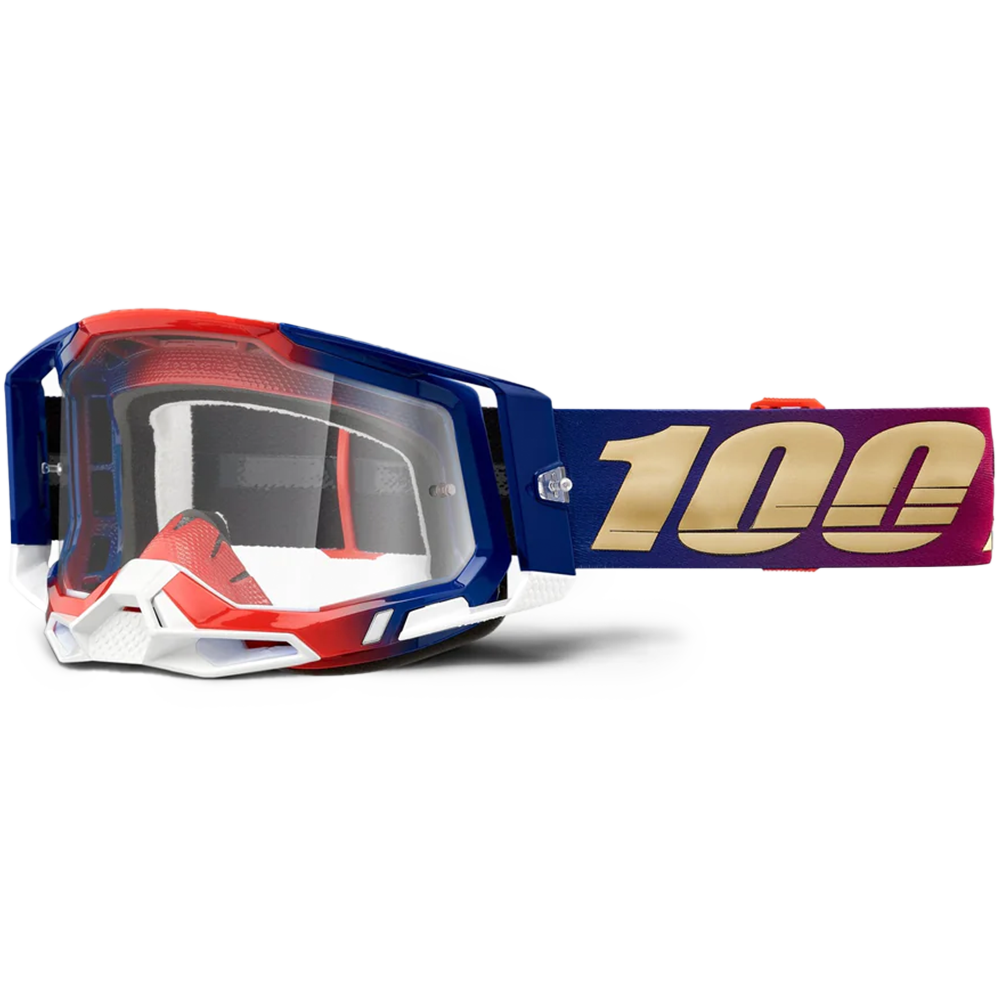 100 Racecraft 2 Goggles United Mirror True Gold Lens GO MX