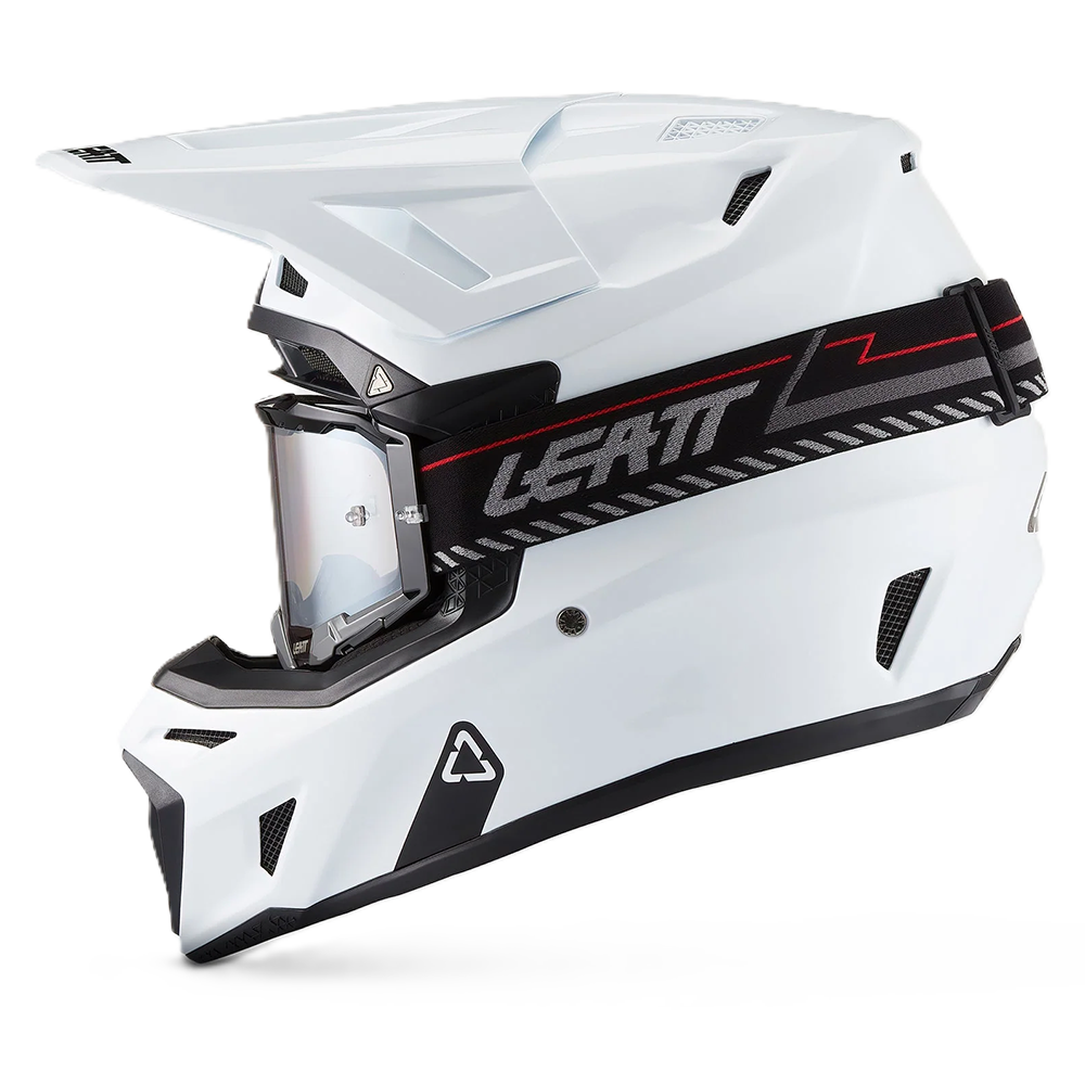Leatt Moto 8.5 Helmet and 5.5 Goggles (White V27)
