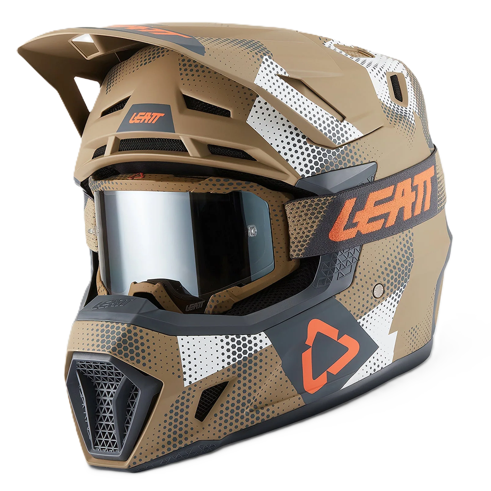 Leatt Moto 7.5 Helmet and 4.5 Goggles (Camo Khaki Brown V27)