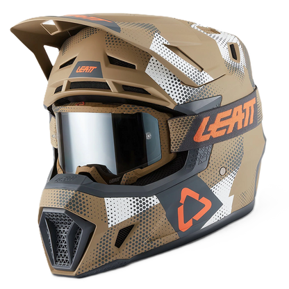Leatt Moto 7.5 Helmet and 4.5 Goggles (Camo Khaki Brown V27)