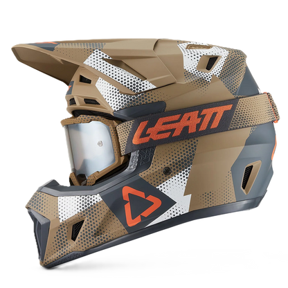 Leatt Moto 7.5 Helmet and 4.5 Goggles (Camo Khaki Brown V27)
