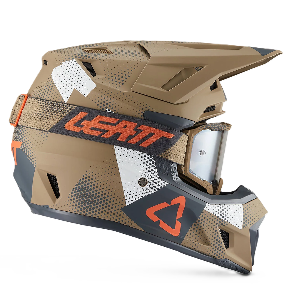 Leatt Moto 7.5 Helmet and 4.5 Goggles (Camo Khaki Brown V27)
