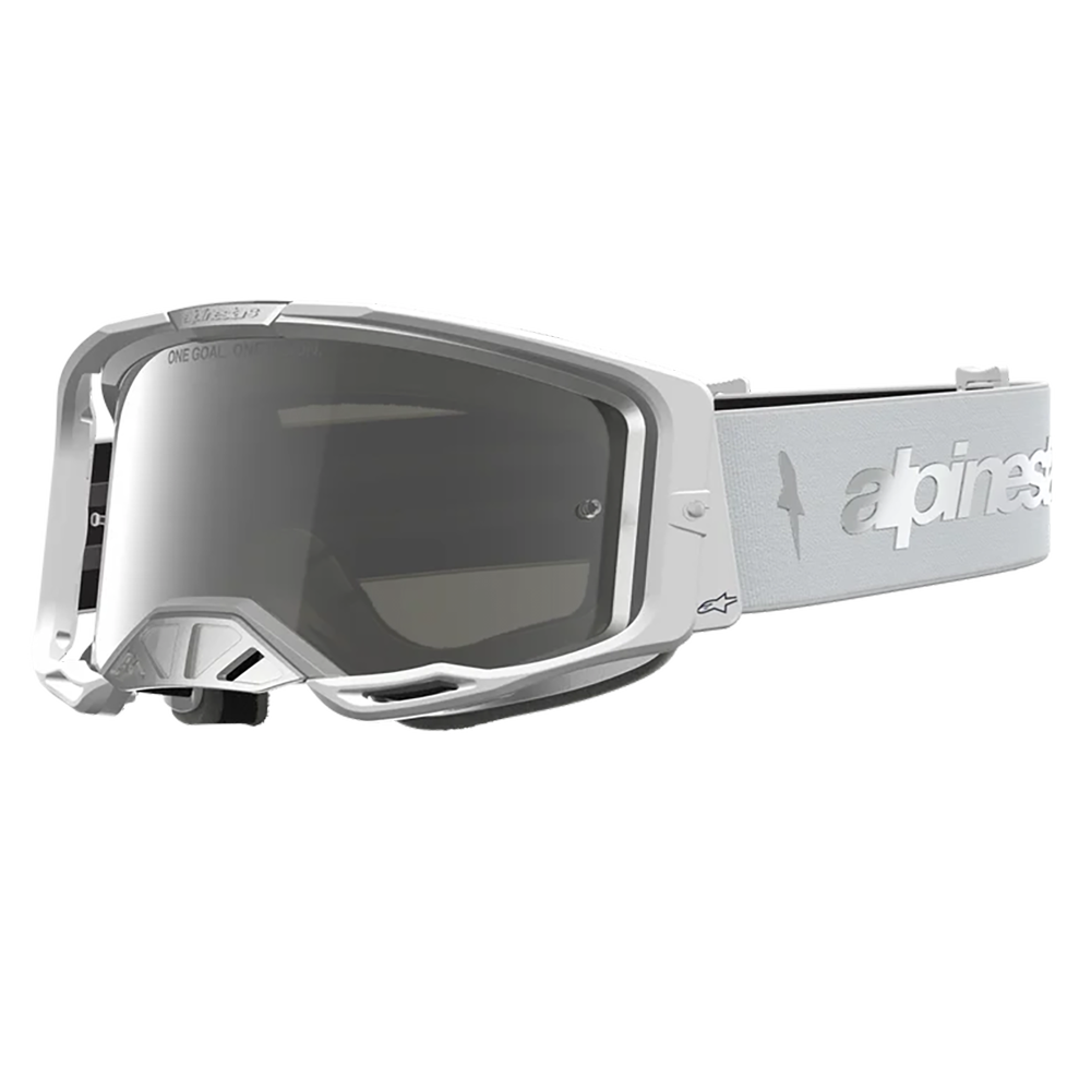 Alpinestars Vision 8 Amber Goggles -  White  Sliver (Mirror Silver Lens)