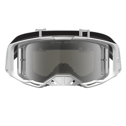 Alpinestars Vision 8 Amber Goggles -  White  Sliver (Mirror Silver Lens)