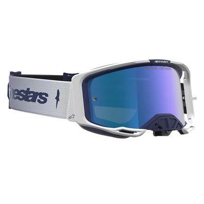 Alpinestars Vision 8 Amber Goggles -  Navy White (Mirror Blue Lens)