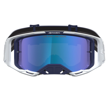 Alpinestars Vision 8 Amber Goggles -  Navy White (Mirror Blue Lens)