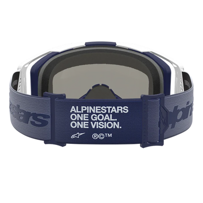 Alpinestars Vision 8 Amber Goggles -  Navy White (Mirror Blue Lens)