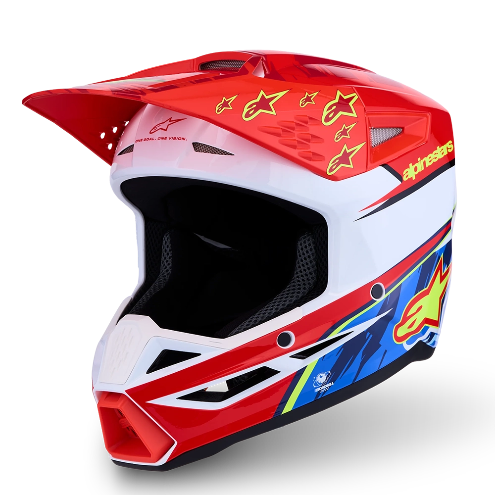 Alpinestars SM3 Youth Falcon Helmet (Red White Blue Yellow)