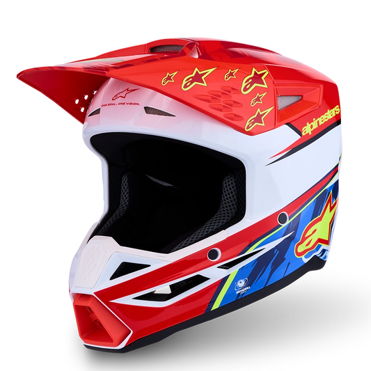 Alpinestars SM3 Youth Falcon Helmet (Red White Blue Yellow)