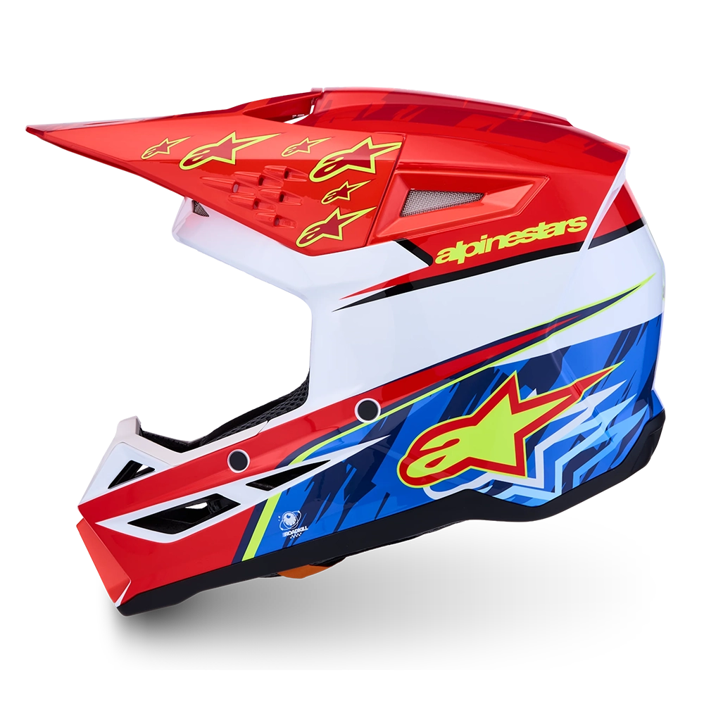 Alpinestars SM3 Youth Falcon Helmet (Red White Blue Yellow)