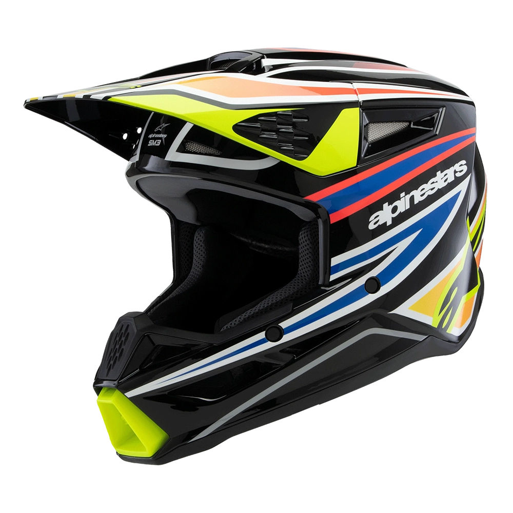 Alpinestars SM3 Youth Wurx Helmet (Black Yellow Blue Red)