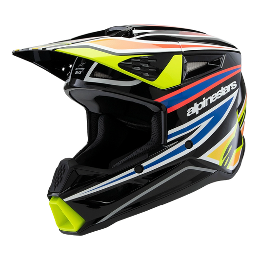 Alpinestars SM3 Youth Wurx Helmet (Black Yellow Blue Red)