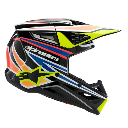 Alpinestars SM3 Youth Wurx Helmet (Black Yellow Blue Red)