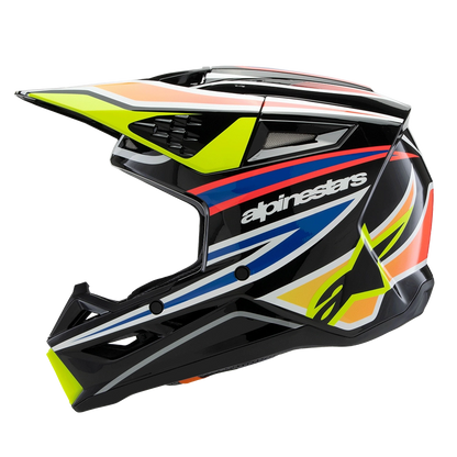 Alpinestars SM3 Youth Wurx Helmet (Black Yellow Blue Red)