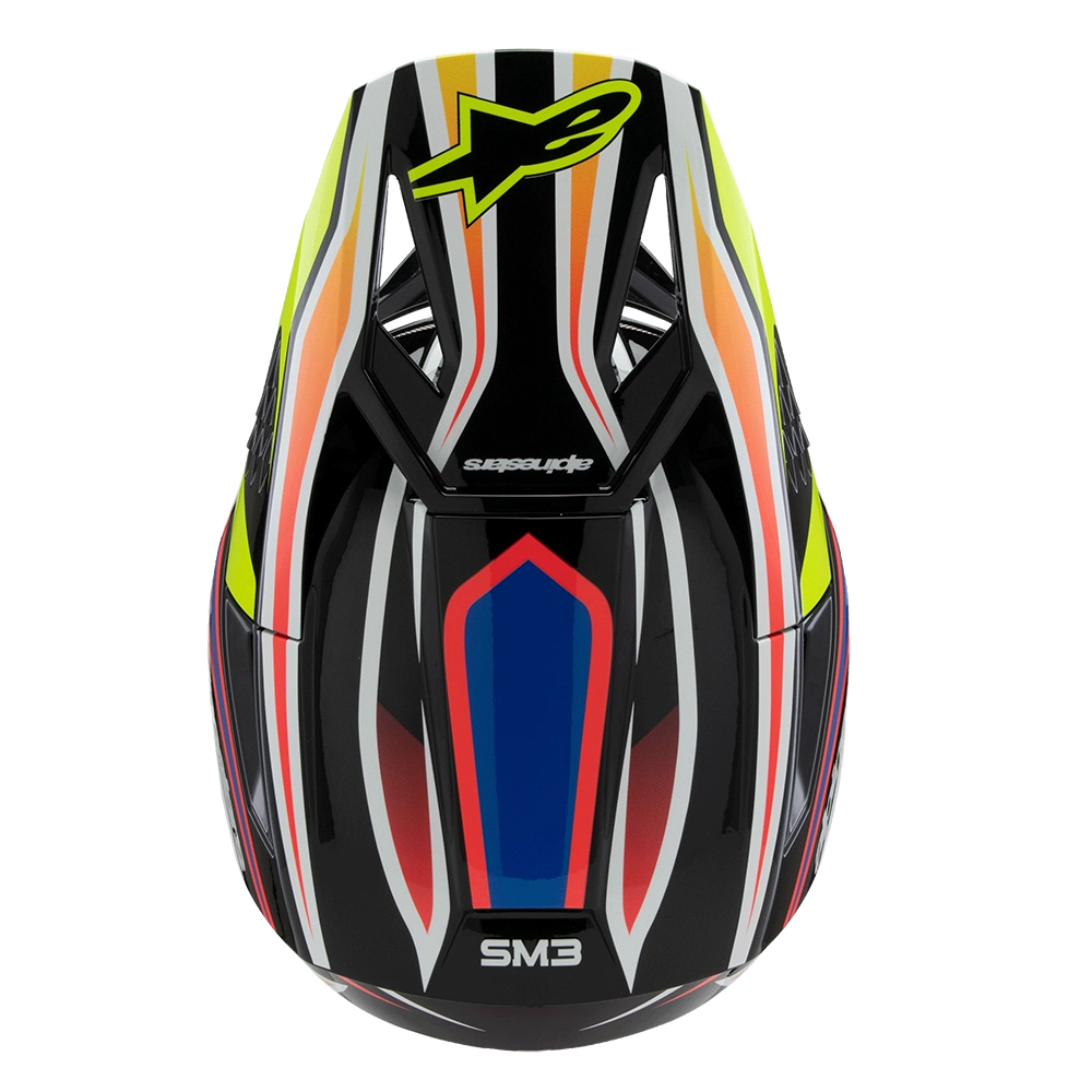 Alpinestars SM3 Youth Wurx Helmet (Black Yellow Blue Red)