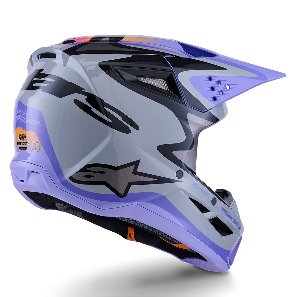 Alpinestars SM3 Youth Jettson Helmet (Grey Purple Black)