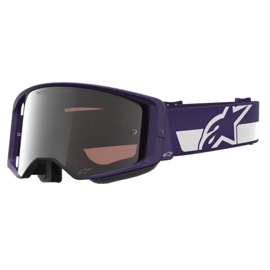 Alpinestars Supertech Vision Goggle HUNTA96 XXV - Purple White (Mirror Silver Lens)