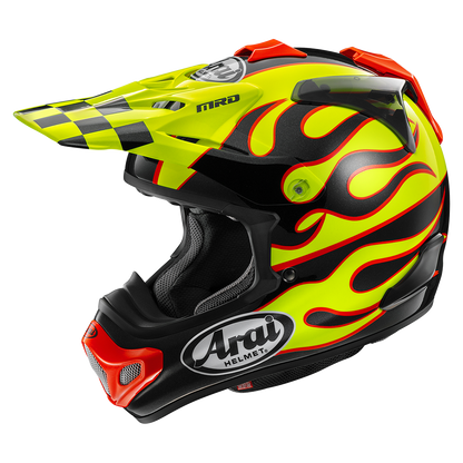 Arai MX-V EVO Flame Offroad Helmet (Yellow)