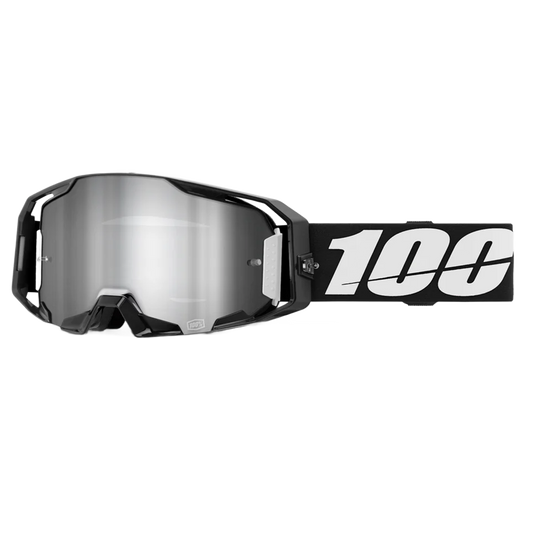 100% Armatic Goggles - Black (Silver Mirror Flash Lens)