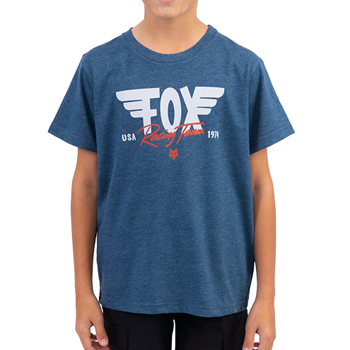 Fox Winged 74 Boys Ss Tee (Heather Navy)