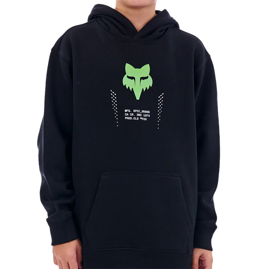 Fox Boys Shield Pullover Hoodie (Black)
