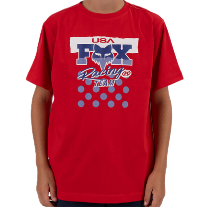 Fox Ride Hard Youth Ss Tee (Red)
