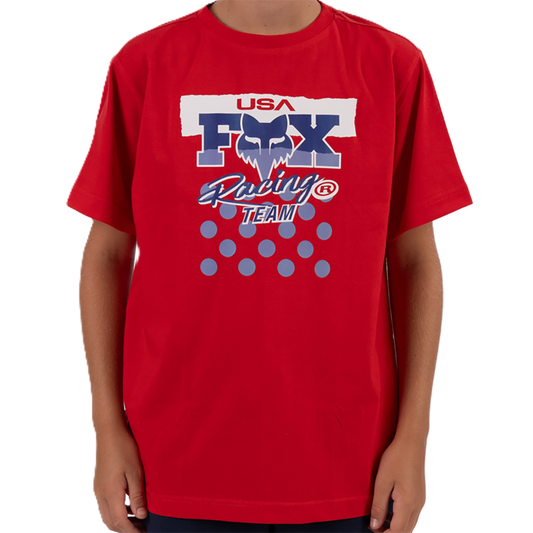 Fox Ride Hard Youth Ss Tee (Red)