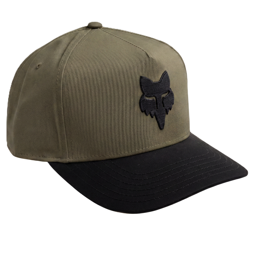 Fox Head Snapback Cap (Olive Green)