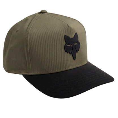 Fox Head Snapback Cap (Olive Green)