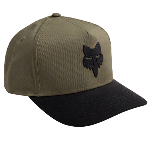 Fox Head Snapback Cap (Olive Green)