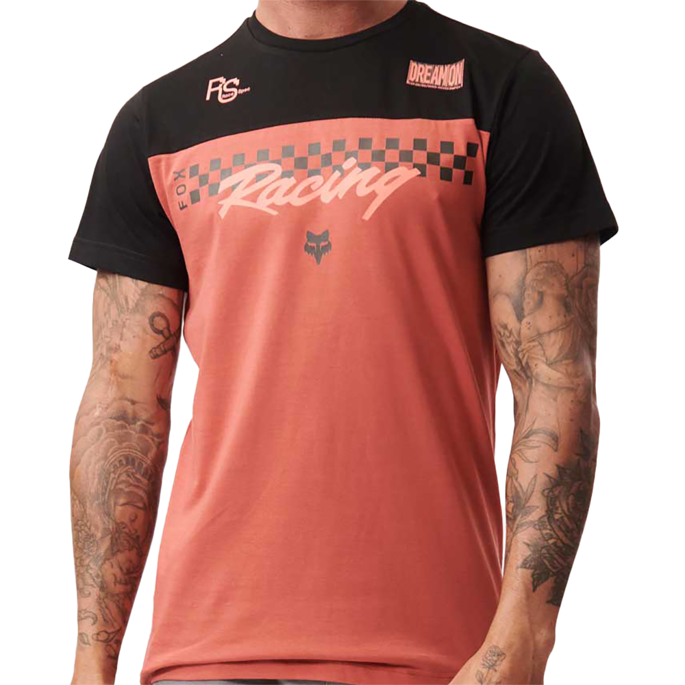 Fox Ribbon SS Tee (Black/Tandoori Spice)