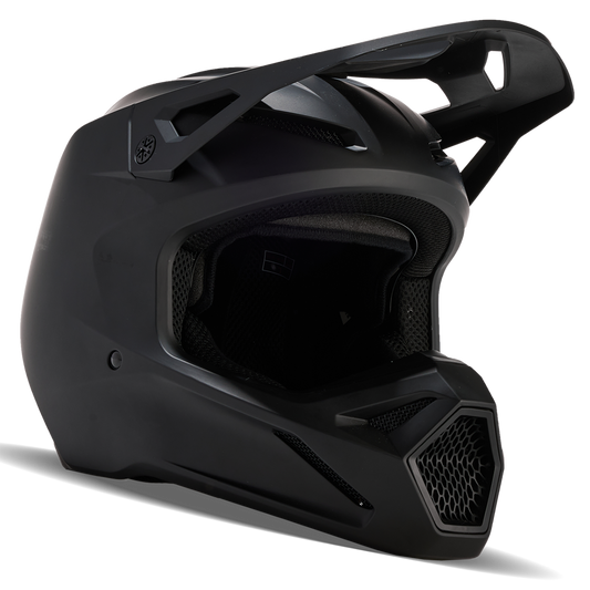 Fox V1 Youth Solid Helmet - DOT/ECE (Matt Black)